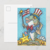 4 JULI FISH & STARFISH VAKANTIE BRIEFKAART (Voorkant / Achterkant)