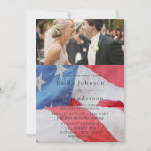 4 juli Flag Foto Wedding Invitation Kaart (Voorkant)