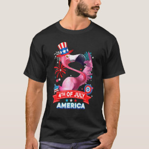 4 juli Flamingo American Flag Usa Flamingo US T-shirt