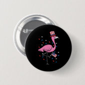 4 juli Flamingo Amerikaanse vlag vogel patriottisc Ronde Button 5,7 Cm (Voorkant /achterkant)