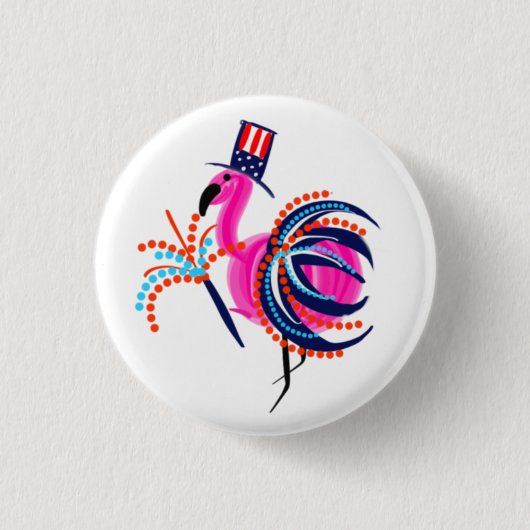 4 juli Flamingo Button (Voorkant)
