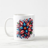 4 juli Floral gepersonaliseerde koffie Mok (Links)