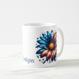 4 juli Floral gepersonaliseerde koffie Mok