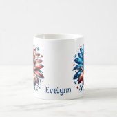 4 juli Floral gepersonaliseerde koffie Mok (Center)
