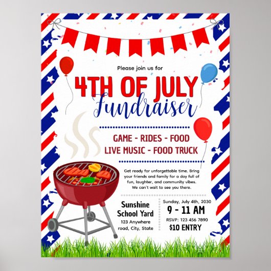 4 juli Flyer Sjabloon Poster (Voorkant)