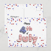 4 juli Folie Ballonnen Sterren Strepen - Briefkaar Briefkaart (Voorkant / Achterkant)
