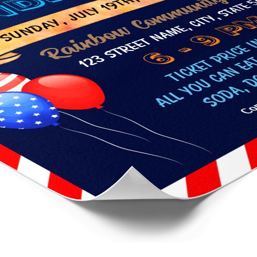 4 juli fondsenwerving school sjabloon poster (Hoek)