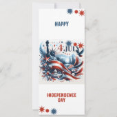 4 juli Food Fireworks Cookout Party Rood Blauw Kaart (Achterkant)