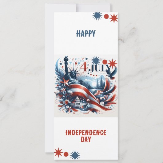 4 juli Food Fireworks Cookout Party Rood Blauw Kaart (Achterkant)