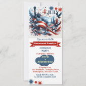 4 juli Food Fireworks Cookout Party Rood Blauw Kaart (Voorkant)