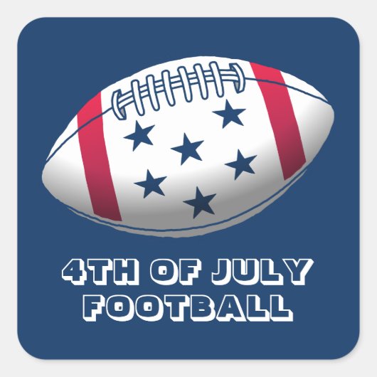 4 juli Football Vierkante Sticker (Voorkant)