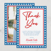 4 juli Foto Baby shower Bedankkaart (Voorkant / Achterkant)