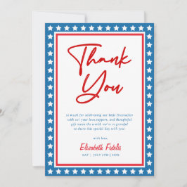 4 juli Foto Baby shower Bedankkaart