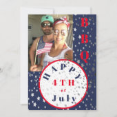 4 juli Foto Red White Blue Stars BBQ Kaart (Voorkant)