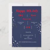 4 juli Foto Red White Blue Stars BBQ Kaart (Achterkant)
