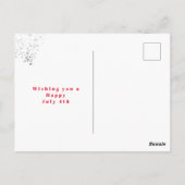 4 juli Foto Red White Blue Stars Briefkaart (Achterkant)