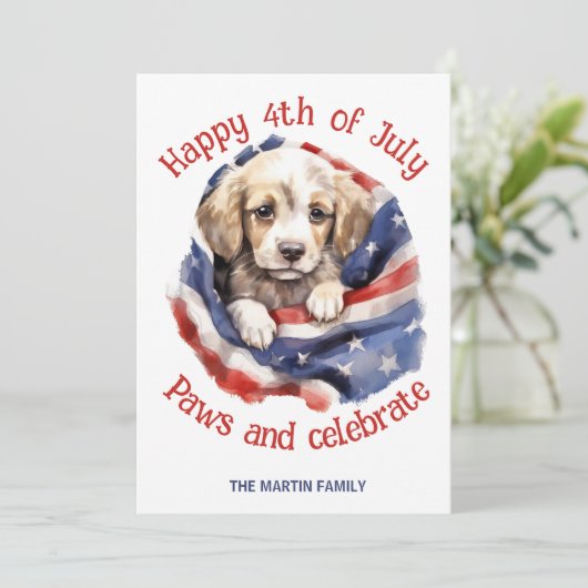 4 juli Fotogroet Feestdagenkaart (Staand voorkant)