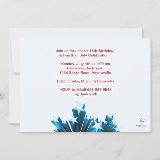 4 juli Fotouitnodiging Kaart (Achterkant)