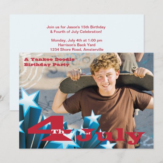 4 juli Fotouitnodiging Kaart (Voorkant / Achterkant)