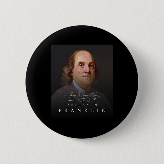 4 juli Founding Father Ben Benjamin Franklin T-shi Ronde Button 5,7 Cm (Voorkant)