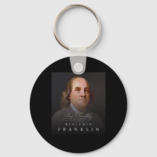4 juli Founding Father Ben Benjamin Franklin T-shi Sleutelhanger (Voorkant)