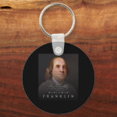 4 juli Founding Father Ben Benjamin Franklin T-shi Sleutelhanger (Voorkant)