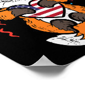 4 juli Fox American Flag Heart Patriottische Kinde Poster (Hoek)