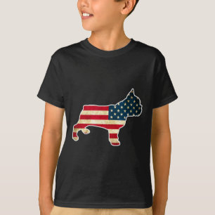 4 juli Franse Bulldog Hond Amerikaanse Vlag T-shirt