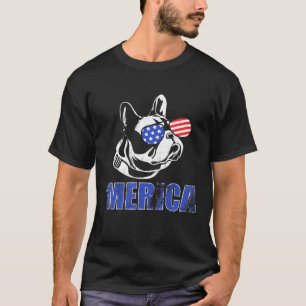 4 juli Franse Bulldog Us Shades Independence Day T-shirt