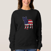 4 juli Franse bulledog Graphic patriotic Ameri Trui (Voorkant)