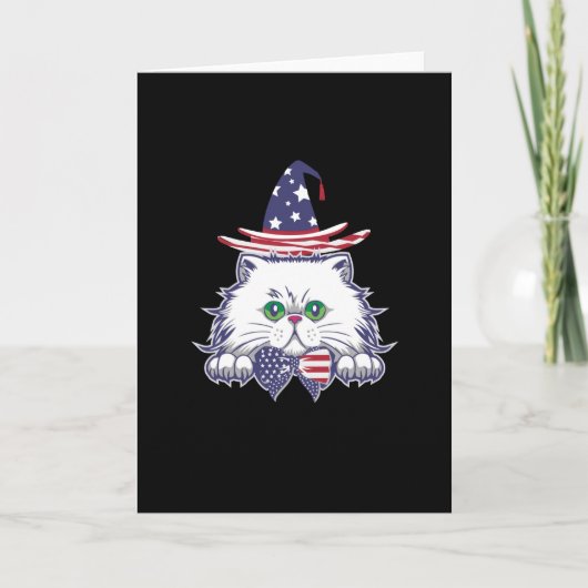 4 juli Freedom USA Patriotic Cat Kaart (Voorkant)