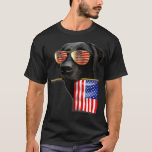 4 juli Fun American Flag Labrador Hondenliefhebber T-shirt