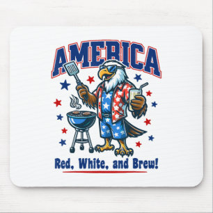 4 juli Fun Amerikaanse Patriottische Cartoon USA B Muismat