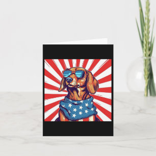 4 juli Funny Dachsund Weiner Dog Weenie USA A Kaart