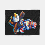 4 juli-gamer-patriottische oom Sam-retro-pixel Fleece Deken (Voorkant (Horizontaal))