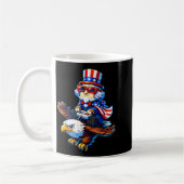 4 juli-gamer-patriottische oom Sam-retro-pixel Koffiemok (Links)