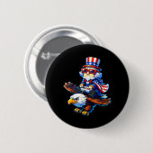 4 juli-gamer Patriottische Oom Sam Retro Pixel Ronde Button 5,7 Cm (Voorkant /achterkant)