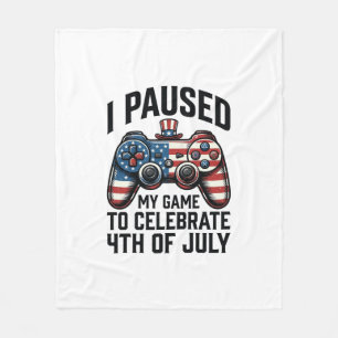 4 juli gamer patriottische videogame T-shirt_1 Fleece Deken