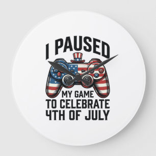 4 juli gamer patriottische videogame T-shirt_1 Grote Klok