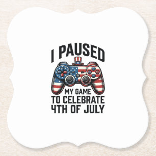 4 juli gamer patriottische videogame T-shirt_1 Kartonnen Onderzetters