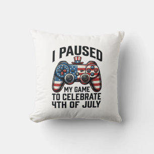 4 juli gamer patriottische videogame T-shirt_1 Kussen