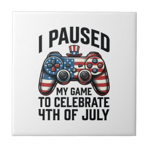 4 juli gamer patriottische videogame T-shirt_1 Tegeltje