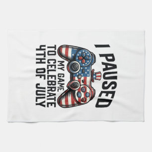 4 juli gamer patriottische videogame T-shirt_1 Theedoek