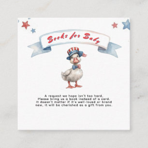 4 juli Gans Baby Shower Boeken voor Baby Informatiekaartje