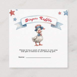 4 juli Gans Baby Shower Luier Raffle  Informatiekaartje