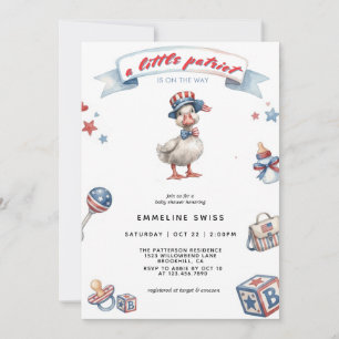 4 juli Gans Little Patriot Baby Shower Kaart