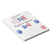 4 juli Geboorte Tijd Kapsule Bericht Notitieblok (Schuin)