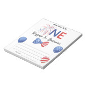 4 juli Geboorte Tijd Kapsule Bericht Notitieblok (Linkerzijde)