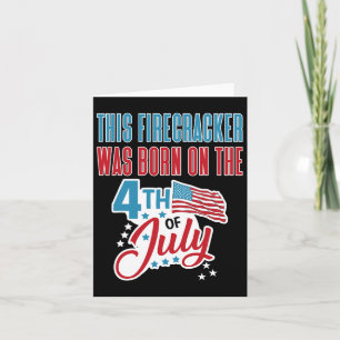 4 juli geboortedag firecracker geboren op 4 juli kaart