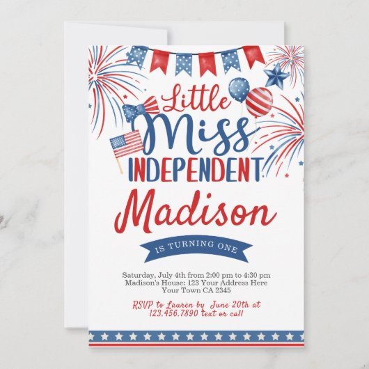 4 juli geboortedag kaart (Voorkant)